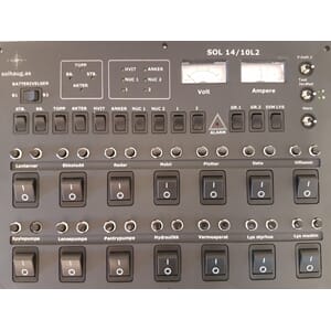 Sikringsskap SOL 14 24V m/10 lanterner innfelt V/A Glød