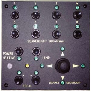 Multipanel for max 8 stk fjernstyrte lyskastere