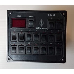 Sikringsskap SOL 16 24V 2polt digitalt voltmeter