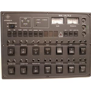 Sikringsskap SOL 14 12V m/7 lanterner innfelt V/A Glød