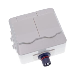 Vegguttak dobbel, påvegg med lokk - PlugIn