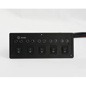 Sikringspanel 5 kurser 2-polt 12/24VDC 3x16A - 2x10A