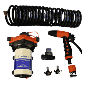 Spylepumpe 24V med slange/pistol